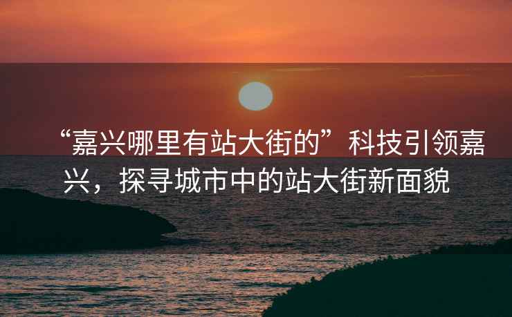 “嘉興哪里有站大街的”科技引領(lǐng)嘉興，探尋城市中的站大街新面貌
