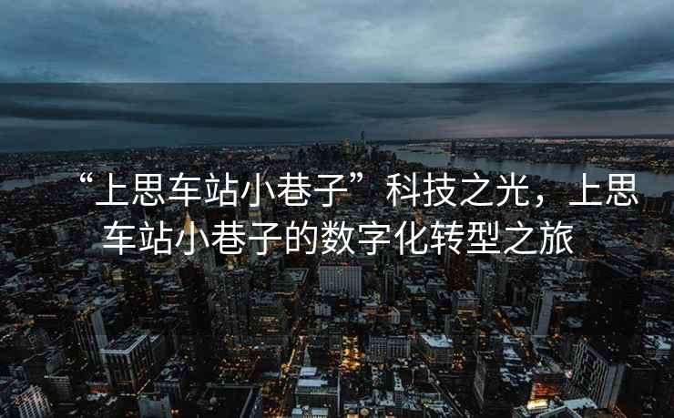 “上思車站小巷子”科技之光，上思車站小巷子的數(shù)字化轉(zhuǎn)型之旅