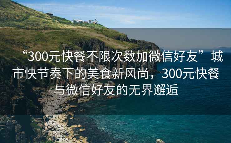 “300元快餐不限次數(shù)加微信好友”城市快節(jié)奏下的美食新風(fēng)尚，300元快餐與微信好友的無界邂逅