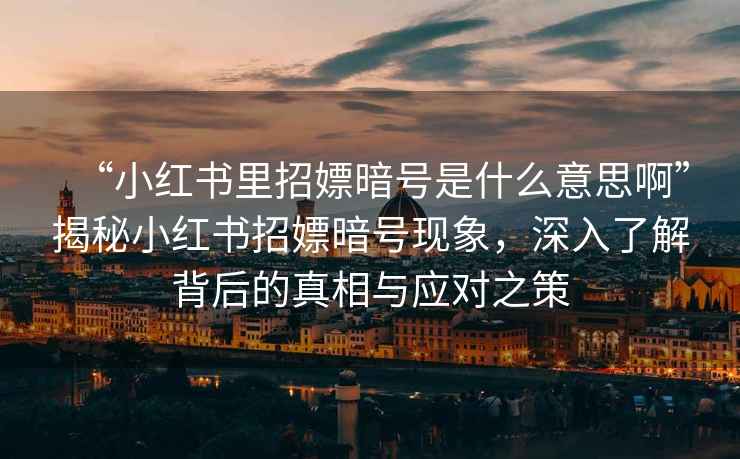 “小紅書(shū)里招嫖暗號(hào)是什么意思啊”揭秘小紅書(shū)招嫖暗號(hào)現(xiàn)象，深入了解背后的真相與應(yīng)對(duì)之策