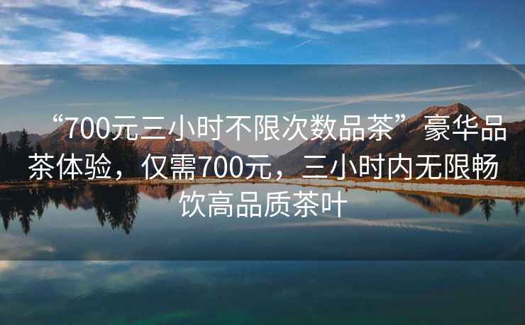 “700元三小時不限次數品茶”豪華品茶體驗，僅需700元，三小時內無限暢飲高品質茶葉