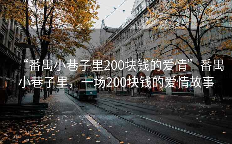 “番禺小巷子里200塊錢的愛情”番禺小巷子里，一場(chǎng)200塊錢的愛情故事