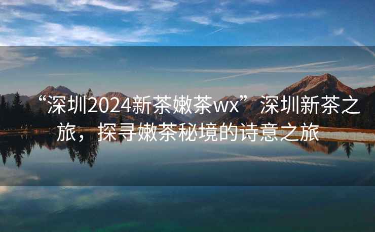 “深圳2024新茶嫩茶wx”深圳新茶之旅，探尋嫩茶秘境的詩意之旅