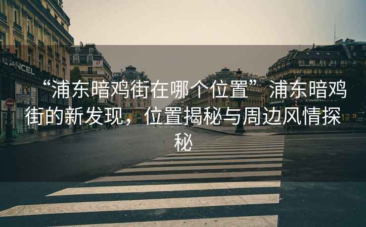 “浦東暗雞街在哪個(gè)位置”浦東暗雞街的新發(fā)現(xiàn)，位置揭秘與周邊風(fēng)情探秘