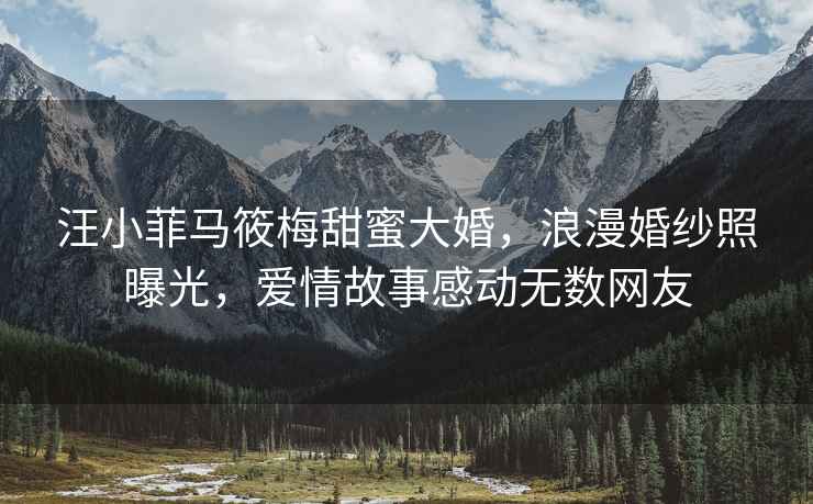 汪小菲馬筱梅甜蜜大婚，浪漫婚紗照曝光，愛(ài)情故事感動(dòng)無(wú)數(shù)網(wǎng)友