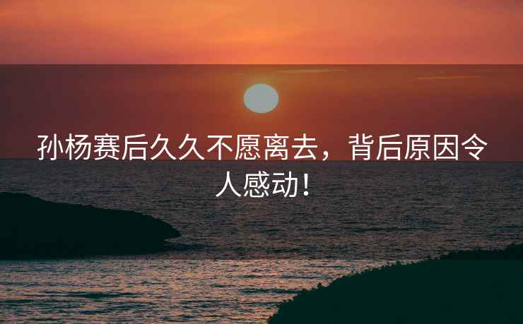 孫楊賽后久久不愿離去，背后原因令人感動！