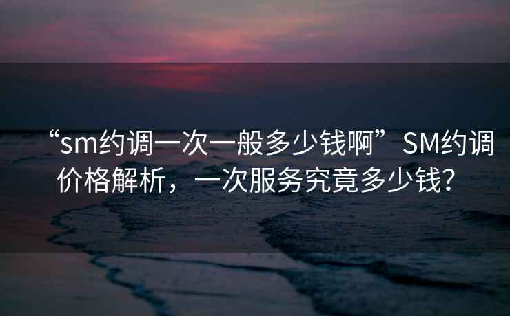 “sm約調(diào)一次一般多少錢啊”SM約調(diào)價格解析，一次服務(wù)究竟多少錢？