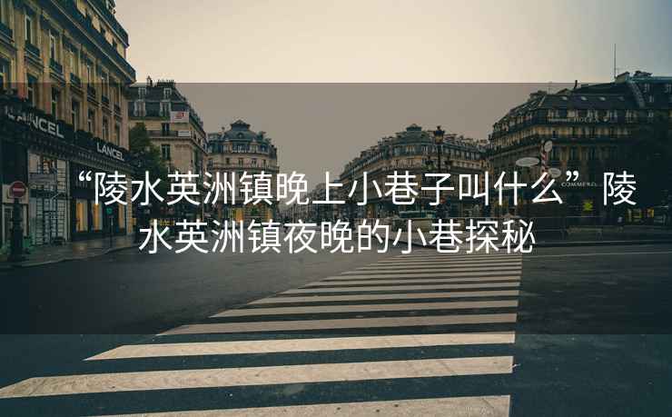 “陵水英洲鎮(zhèn)晚上小巷子叫什么”陵水英洲鎮(zhèn)夜晚的小巷探秘