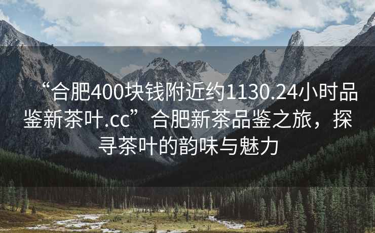 “合肥400塊錢附近約1130.24小時品鑒新茶葉.cc”合肥新茶品鑒之旅，探尋茶葉的韻味與魅力