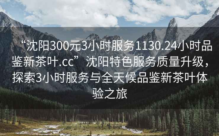 “沈陽300元3小時服務(wù)1130.24小時品鑒新茶葉.cc”沈陽特色服務(wù)質(zhì)量升級，探索3小時服務(wù)與全天候品鑒新茶葉體驗之旅