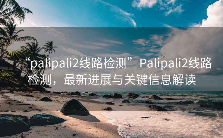 “palipali2線路檢測”Palipali2線路檢測，最新進展與關(guān)鍵信息解讀