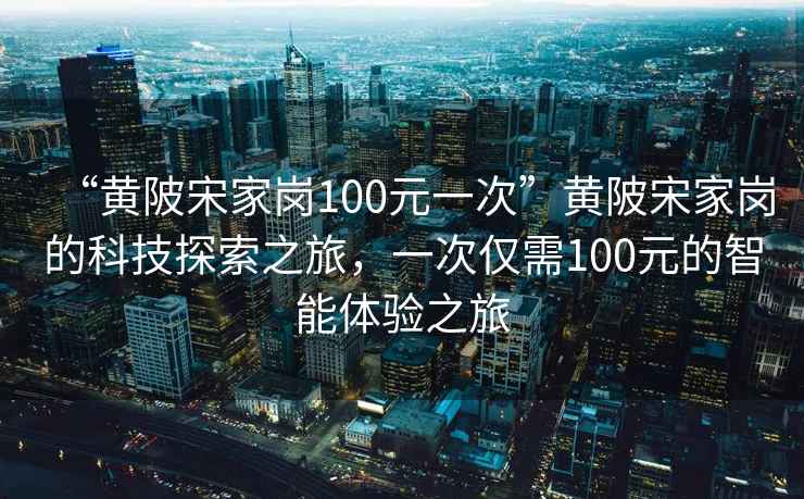 “黃陂宋家崗100元一次”黃陂宋家崗的科技探索之旅，一次僅需100元的智能體驗之旅