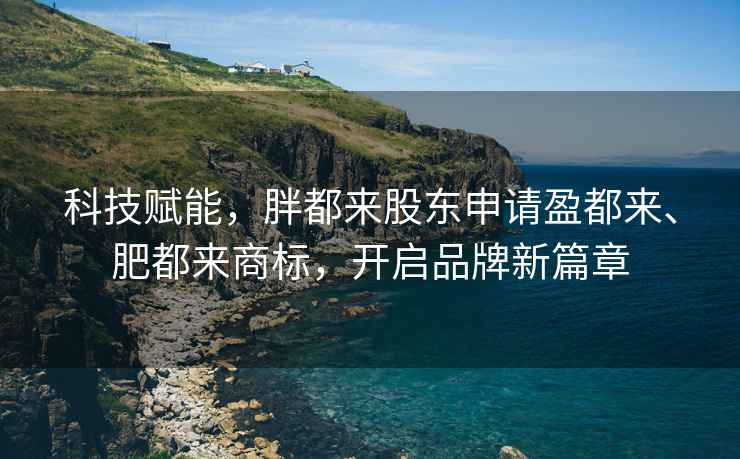 科技賦能，胖都來股東申請盈都來、肥都來商標，開啟品牌新篇章