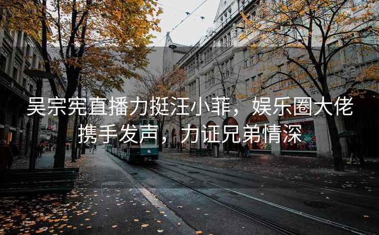 吳宗憲直播力挺汪小菲，娛樂(lè)圈大佬攜手發(fā)聲，力證兄弟情深