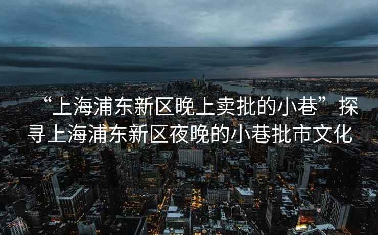 “上海浦東新區(qū)晚上賣(mài)批的小巷”探尋上海浦東新區(qū)夜晚的小巷批市文化