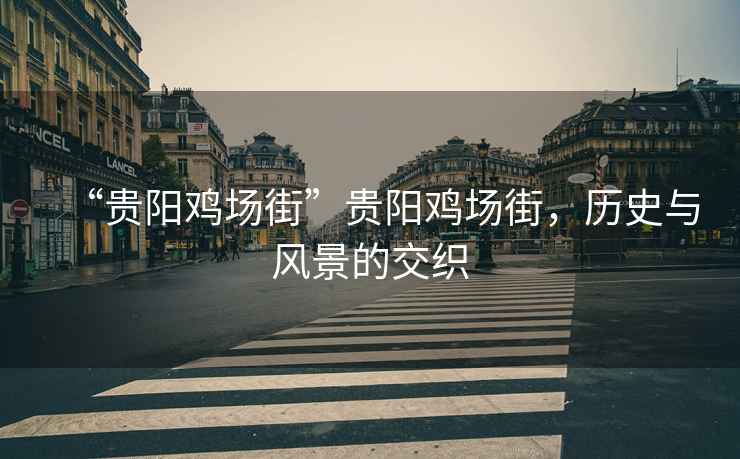 “貴陽(yáng)雞場(chǎng)街”貴陽(yáng)雞場(chǎng)街，歷史與風(fēng)景的交織
