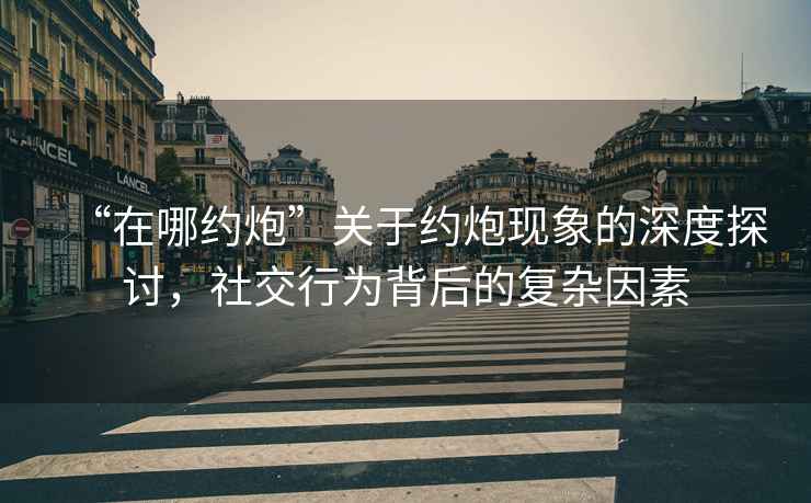 “在哪約炮”關(guān)于約炮現(xiàn)象的深度探討，社交行為背后的復(fù)雜因素