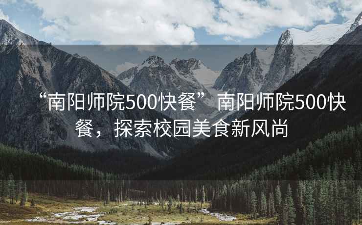 “南陽(yáng)師院500快餐”南陽(yáng)師院500快餐，探索校園美食新風(fēng)尚
