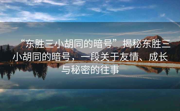 “東勝三小胡同的暗號(hào)”揭秘東勝三小胡同的暗號(hào)，一段關(guān)于友情、成長(zhǎng)與秘密的往事
