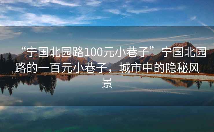 “寧國北園路100元小巷子”寧國北園路的一百元小巷子，城市中的隱秘風景