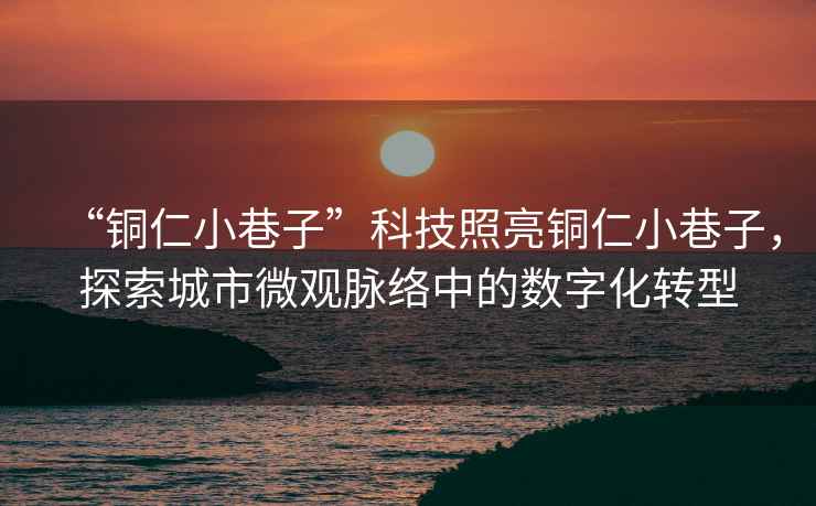 “銅仁小巷子”科技照亮銅仁小巷子，探索城市微觀脈絡(luò)中的數(shù)字化轉(zhuǎn)型