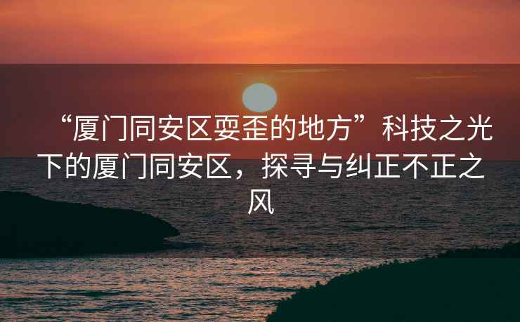 “廈門同安區(qū)耍歪的地方”科技之光下的廈門同安區(qū)，探尋與糾正不正之風