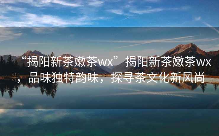 “揭陽新茶嫩茶wx”揭陽新茶嫩茶wx，品味獨特韻味，探尋茶文化新風尚