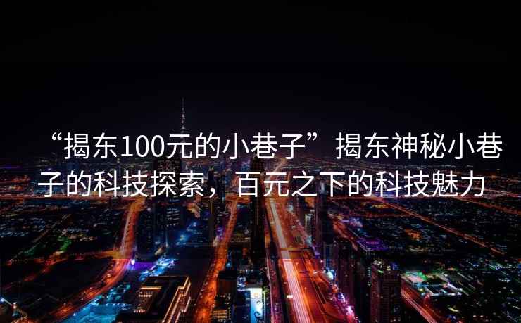 “揭東100元的小巷子”揭東神秘小巷子的科技探索，百元之下的科技魅力