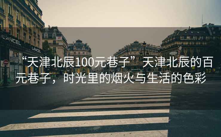 “天津北辰100元巷子”天津北辰的百元巷子，時(shí)光里的煙火與生活的色彩