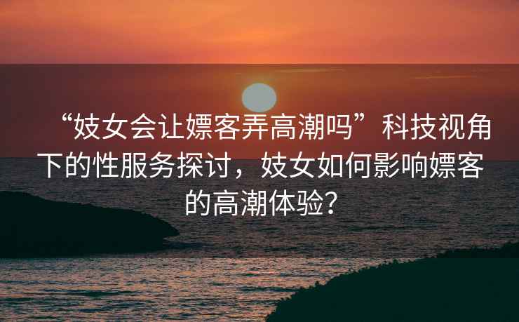 “妓女會(huì)讓嫖客弄高潮嗎”科技視角下的性服務(wù)探討，妓女如何影響嫖客的高潮體驗(yàn)？