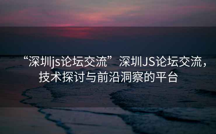 “深圳js論壇交流”深圳JS論壇交流，技術(shù)探討與前沿洞察的平臺