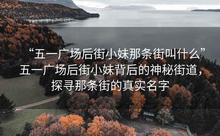 “五一廣場后街小妹那條街叫什么”五一廣場后街小妹背后的神秘街道，探尋那條街的真實(shí)名字