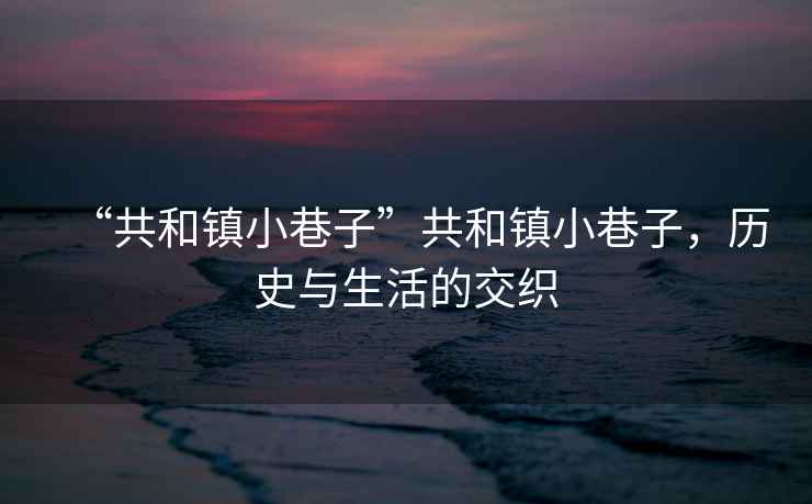 “共和鎮(zhèn)小巷子”共和鎮(zhèn)小巷子，歷史與生活的交織