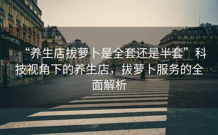 “養(yǎng)生店拔蘿卜是全套還是半套”科技視角下的養(yǎng)生店，拔蘿卜服務(wù)的全面解析