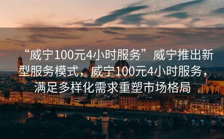 “威寧100元4小時(shí)服務(wù)”威寧推出新型服務(wù)模式，威寧100元4小時(shí)服務(wù)，滿足多樣化需求重塑市場(chǎng)格局