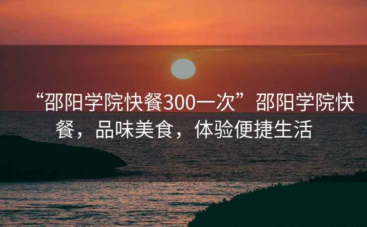 “邵陽學(xué)院快餐300一次”邵陽學(xué)院快餐，品味美食，體驗(yàn)便捷生活