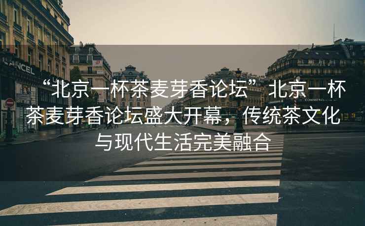 “北京一杯茶麥芽香論壇”北京一杯茶麥芽香論壇盛大開(kāi)幕，傳統(tǒng)茶文化與現(xiàn)代生活完美融合