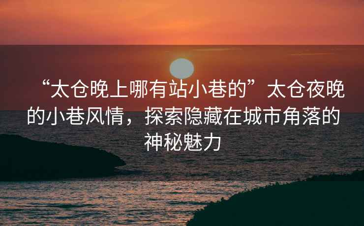 “太倉晚上哪有站小巷的”太倉夜晚的小巷風(fēng)情，探索隱藏在城市角落的神秘魅力