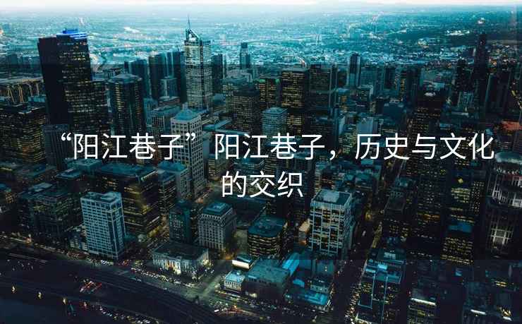 “陽江巷子”陽江巷子，歷史與文化的交織