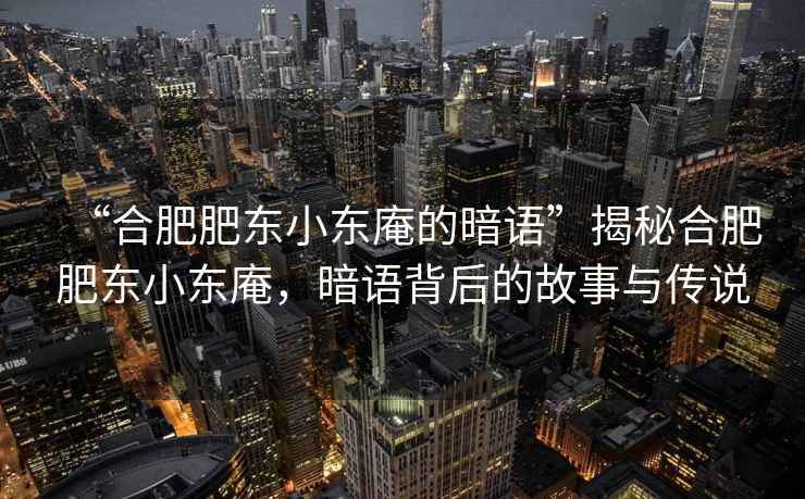 “合肥肥東小東庵的暗語”揭秘合肥肥東小東庵，暗語背后的故事與傳說