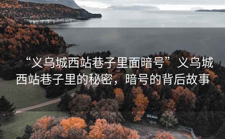 “義烏城西站巷子里面暗號”義烏城西站巷子里的秘密，暗號的背后故事