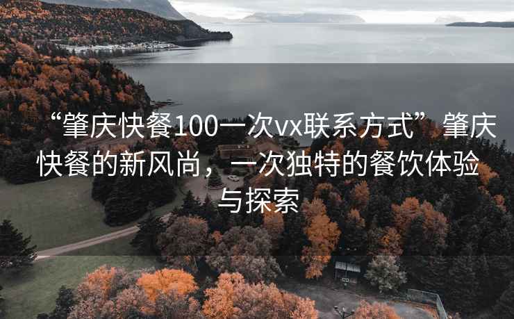 “肇慶快餐100一次vx聯(lián)系方式”肇慶快餐的新風(fēng)尚，一次獨特的餐飲體驗與探索