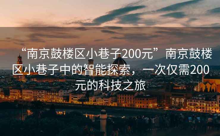 “南京鼓樓區(qū)小巷子200元”南京鼓樓區(qū)小巷子中的智能探索，一次僅需200元的科技之旅