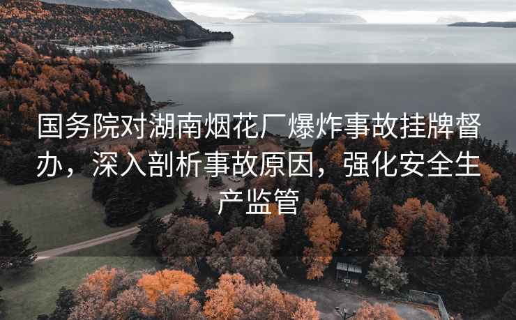 國(guó)務(wù)院對(duì)湖南煙花廠爆炸事故掛牌督辦，深入剖析事故原因，強(qiáng)化安全生產(chǎn)監(jiān)管