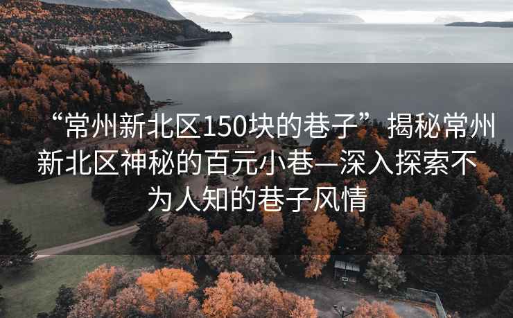 “常州新北區(qū)150塊的巷子”揭秘常州新北區(qū)神秘的百元小巷—深入探索不為人知的巷子風情