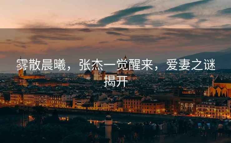 霧散晨曦，張杰一覺醒來，愛妻之謎揭開