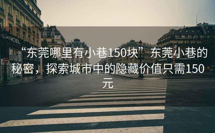 “東莞哪里有小巷150塊”東莞小巷的秘密，探索城市中的隱藏價(jià)值只需150元