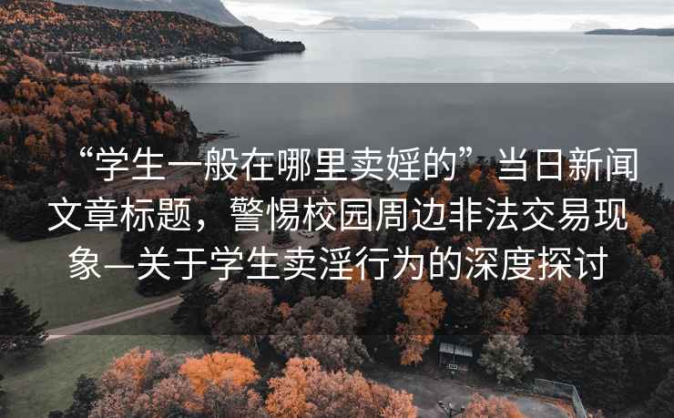 “學生一般在哪里賣婬的”當日新聞文章標題，警惕校園周邊非法交易現(xiàn)象—關(guān)于學生賣淫行為的深度探討