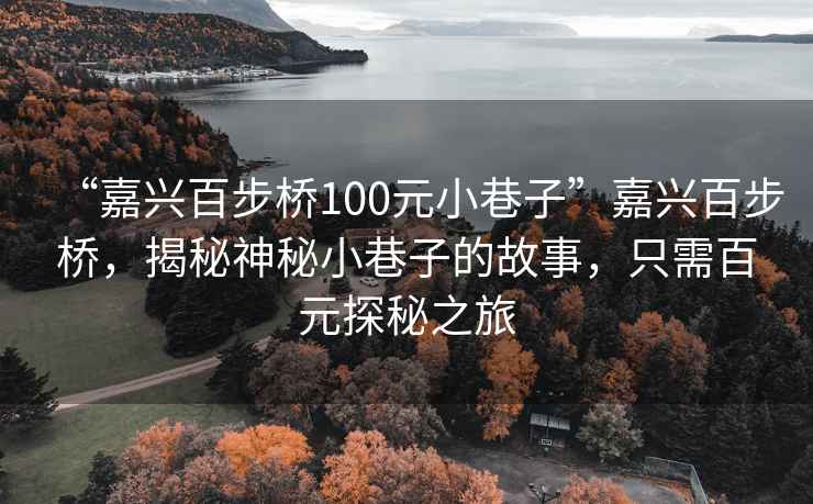 “嘉興百步橋100元小巷子”嘉興百步橋，揭秘神秘小巷子的故事，只需百元探秘之旅