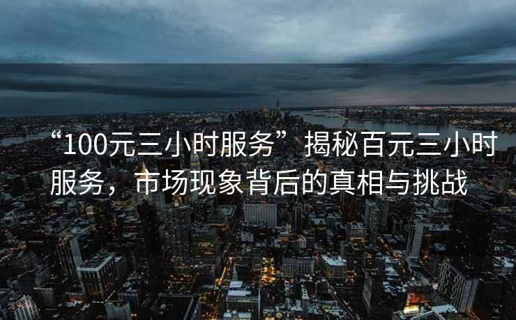 “100元三小時服務(wù)”揭秘百元三小時服務(wù)，市場現(xiàn)象背后的真相與挑戰(zhàn)